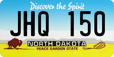 ND license plate JHQ150