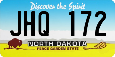 ND license plate JHQ172