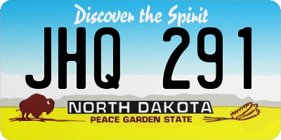ND license plate JHQ291