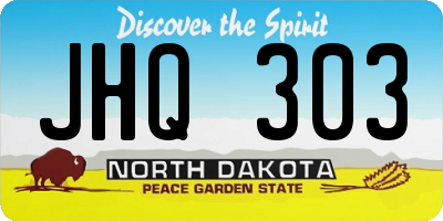 ND license plate JHQ303