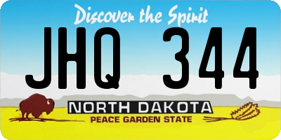 ND license plate JHQ344