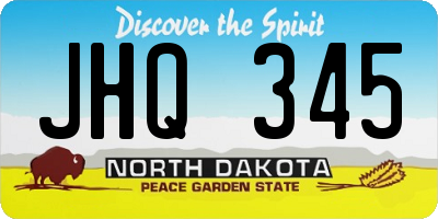 ND license plate JHQ345