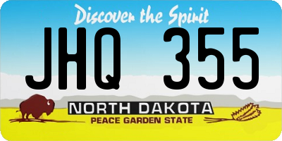 ND license plate JHQ355