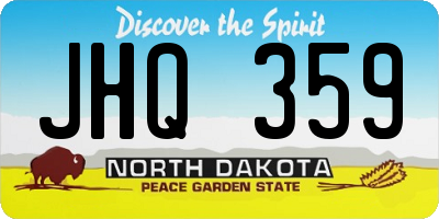 ND license plate JHQ359