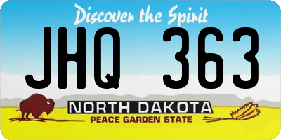 ND license plate JHQ363