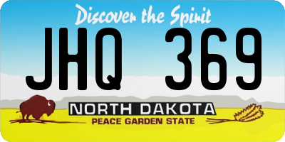ND license plate JHQ369