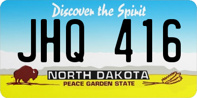ND license plate JHQ416
