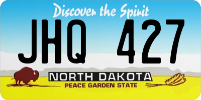 ND license plate JHQ427