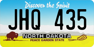 ND license plate JHQ435