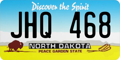 ND license plate JHQ468
