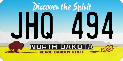ND license plate JHQ494