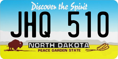 ND license plate JHQ510