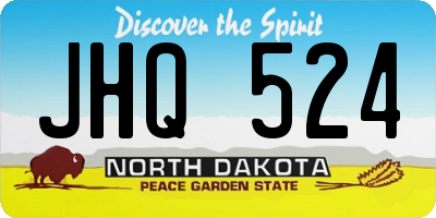 ND license plate JHQ524