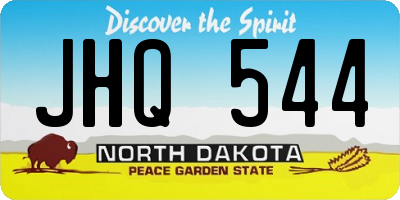 ND license plate JHQ544