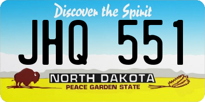 ND license plate JHQ551