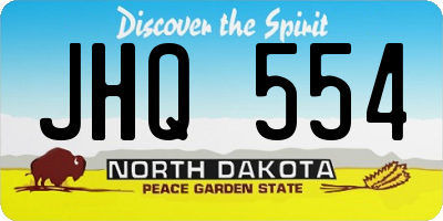 ND license plate JHQ554