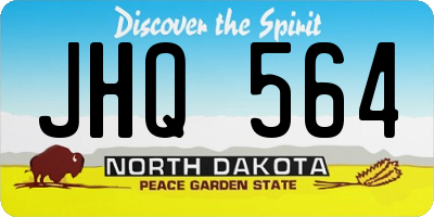 ND license plate JHQ564