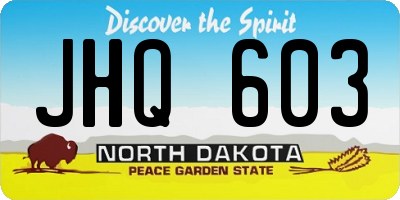 ND license plate JHQ603