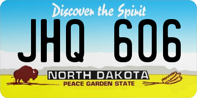 ND license plate JHQ606