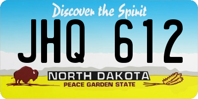 ND license plate JHQ612