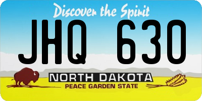 ND license plate JHQ630