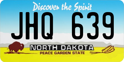 ND license plate JHQ639