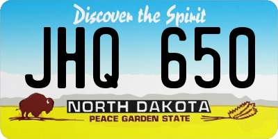 ND license plate JHQ650