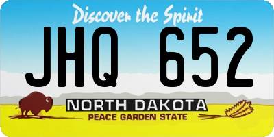 ND license plate JHQ652