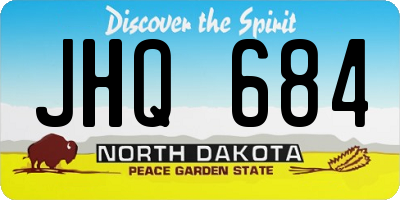 ND license plate JHQ684
