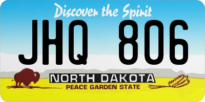 ND license plate JHQ806
