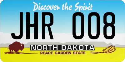 ND license plate JHR008