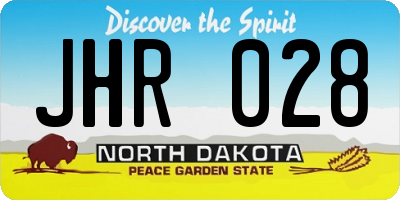 ND license plate JHR028
