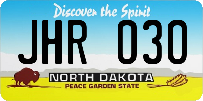 ND license plate JHR030