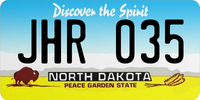ND license plate JHR035