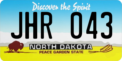 ND license plate JHR043