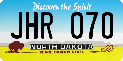 ND license plate JHR070