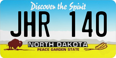 ND license plate JHR140