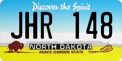 ND license plate JHR148