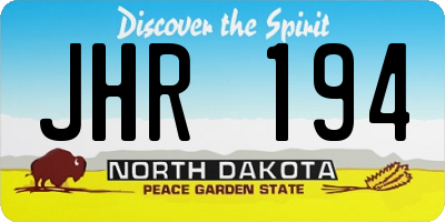 ND license plate JHR194