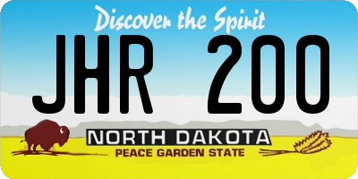 ND license plate JHR200