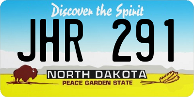 ND license plate JHR291