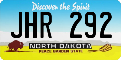 ND license plate JHR292