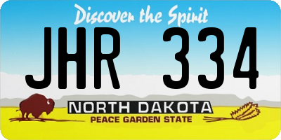 ND license plate JHR334