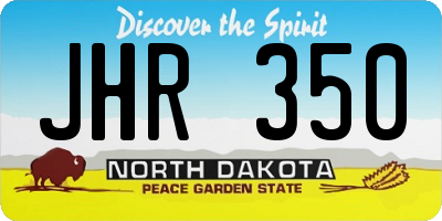 ND license plate JHR350