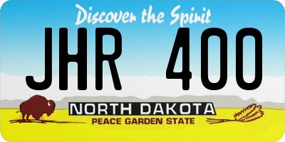 ND license plate JHR400