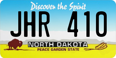 ND license plate JHR410