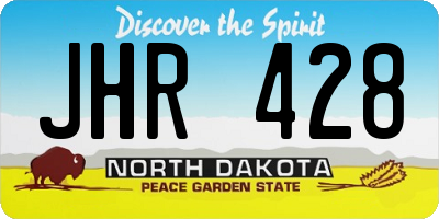 ND license plate JHR428