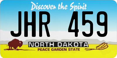 ND license plate JHR459