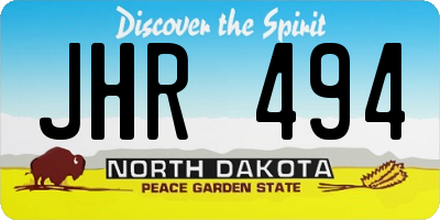 ND license plate JHR494