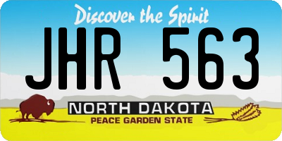 ND license plate JHR563